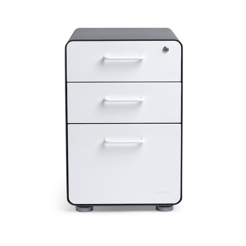 Charcoal + White Stow 3-Drawer File Cabinet,White,hi-res image number 4.0