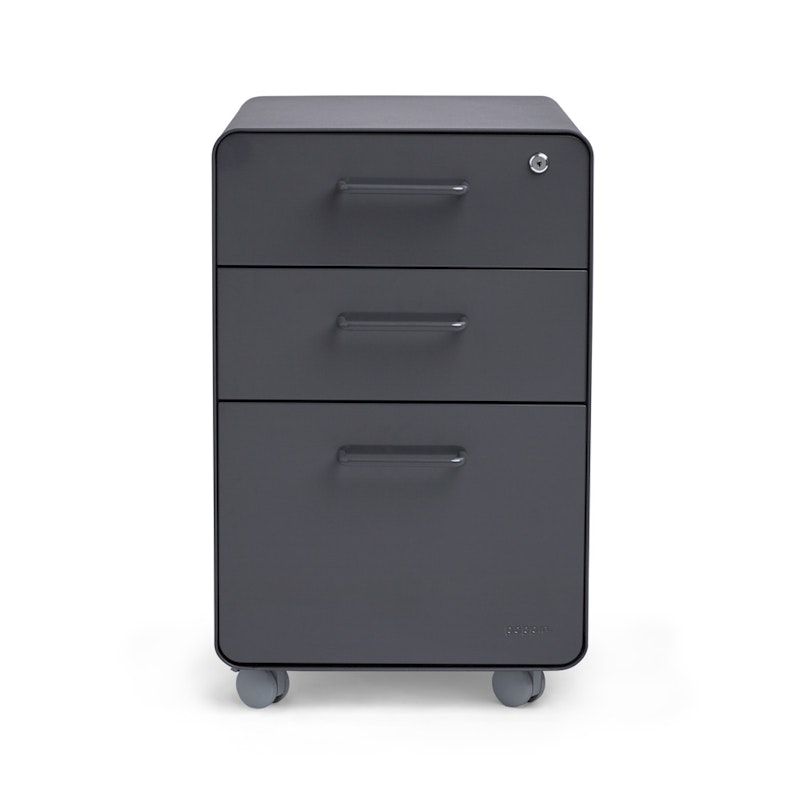 Charcoal Stow 3-Drawer File Cabinet, Rolling,Charcoal,hi-res image number 4.0