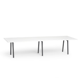 Series A Conference Table, White, 124x42", Charcoal Legs