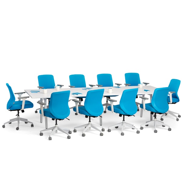 Series A Conference Table, White, 124x42", White Legs,White,hi-res
