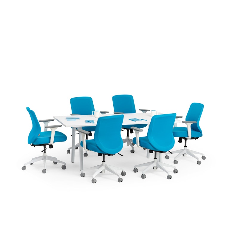 Series A Conference Table, White, 72x36", White Legs,White,hi-res image number 1