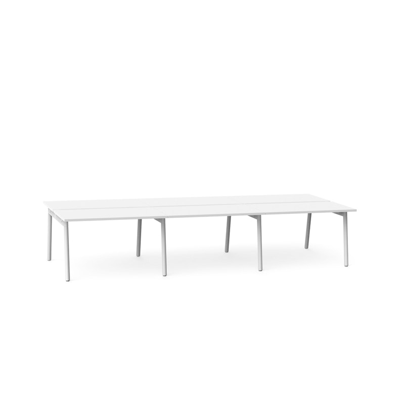 Series A Double Desk for 6, White, 47", White Legs,White,hi-res image number 1