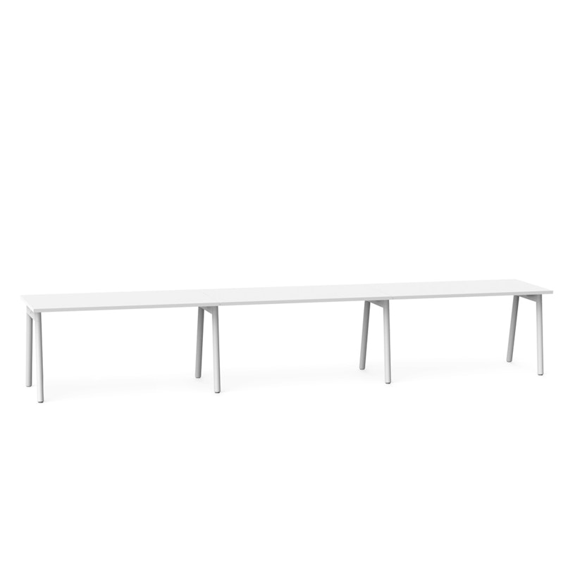 Series A Single Desk for 3, White, 57", White Legs,White,hi-res image number 0.0