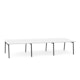 Series A Double Desk for 6, White, 47", Charcoal Legs,White,hi-res