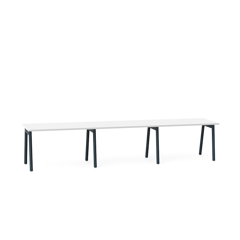 Series A Single Desk for 3, White, 47", Charcoal Legs,White,hi-res image number 1