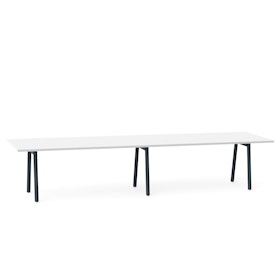 Series A Conference Table, White, 144x36", Charcoal Legs,White,hi-res