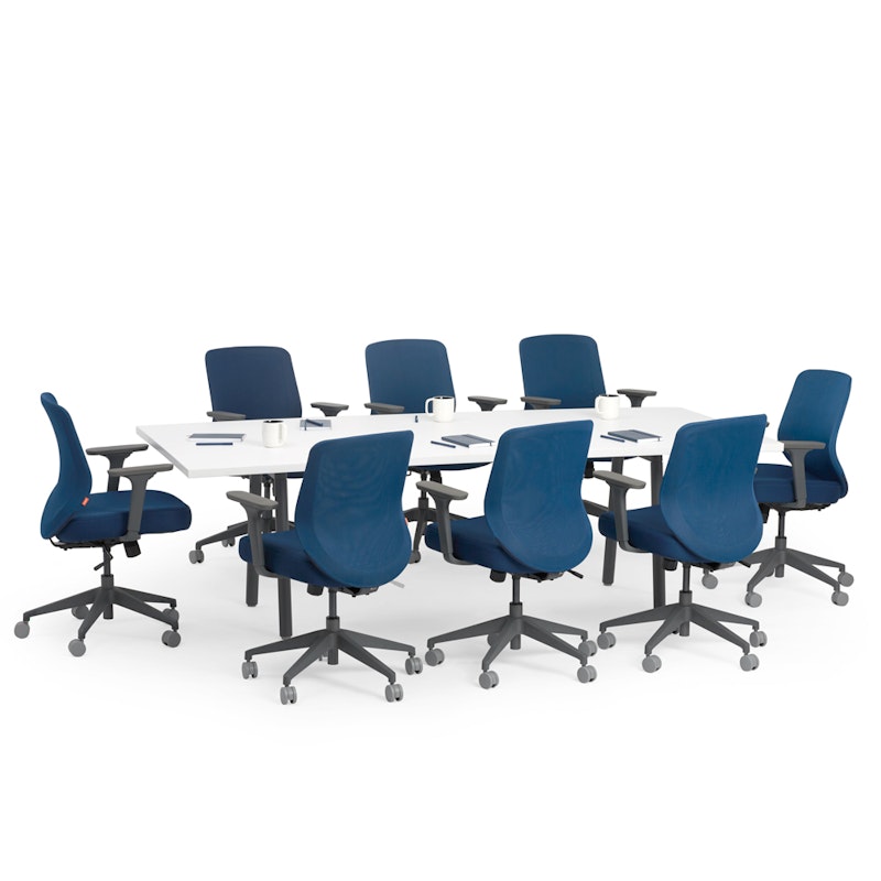 Series A Conference Table, White, 96x42", Charcoal Legs,White,hi-res image number 0.0