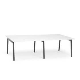 Series A Double Desk for 4, Charcoal Legs