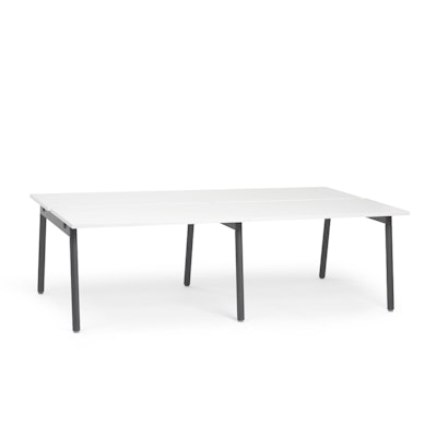 Series A Double Desk for 4, White, 47", Charcoal Legs,White,hi-res