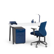 Series A Single Desk for 1, Charcoal Legs,,hi-res