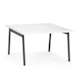 Series A Double Desk for 2, White, 47", Charcoal Legs,White,hi-res