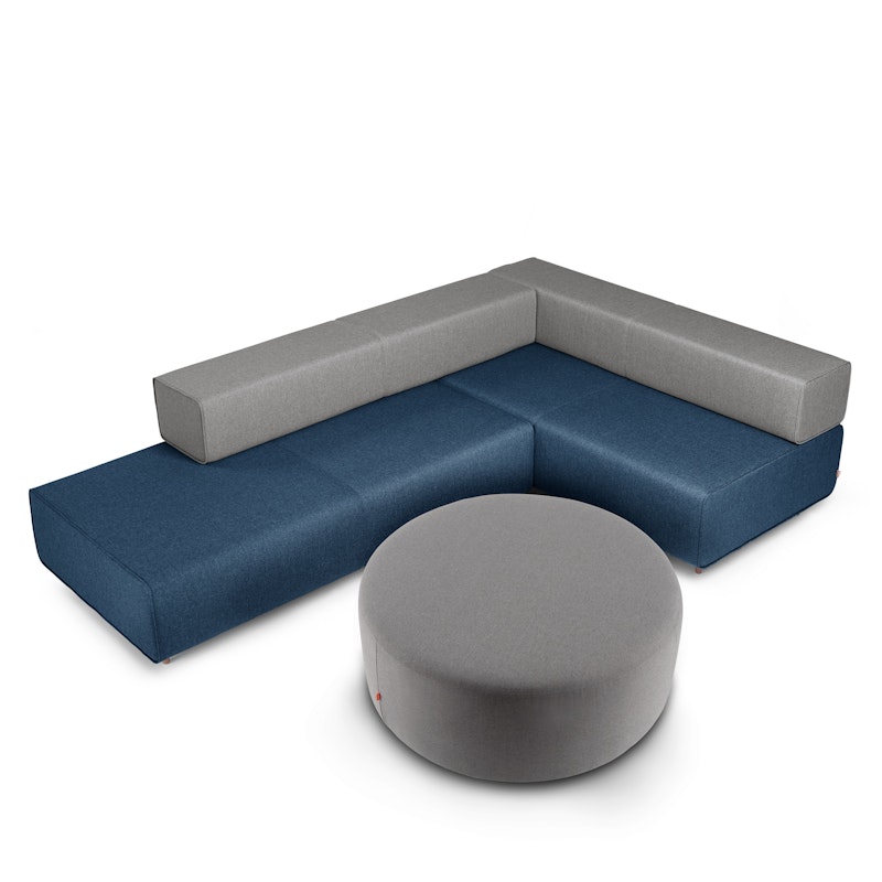 Gray Block Party Lounge Round Ottoman, 40",Gray,hi-res image number 3.0