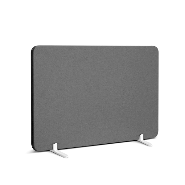 Dark Gray Pinnable Fabric Privacy Panel, 27 x 16.5", Footed,Dark Gray,hi-res