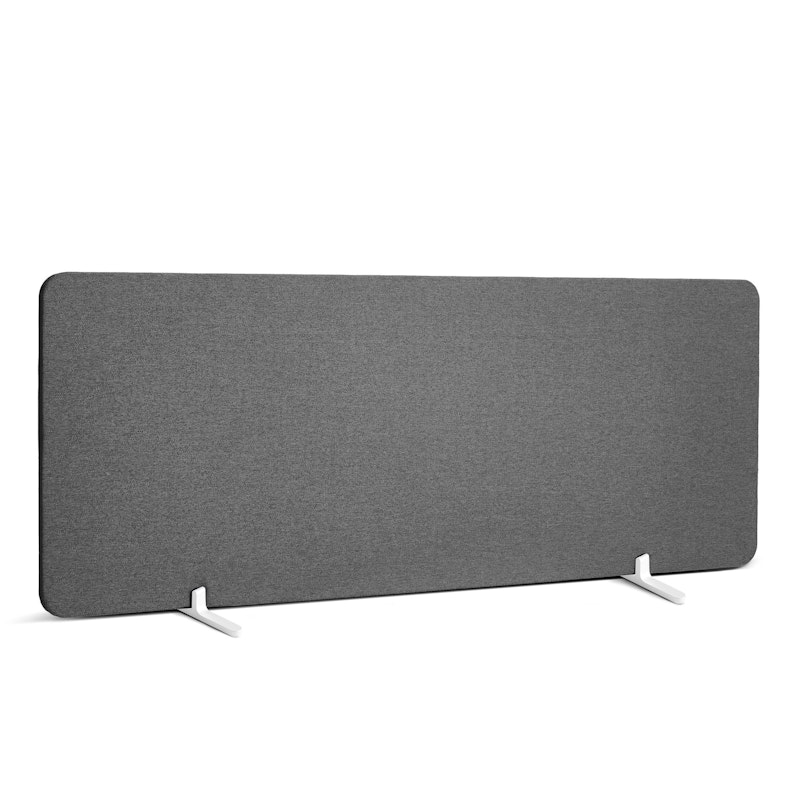 Dark Gray Pinnable Fabric Privacy Panel, 45 x 17.5", Footed,Dark Gray,hi-res image number 0.0