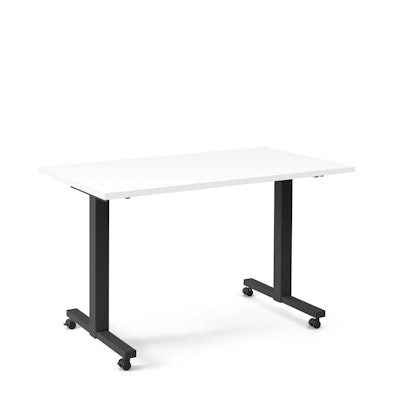 Irons Flip Top Training Table, White, 57", Charcoal Legs
