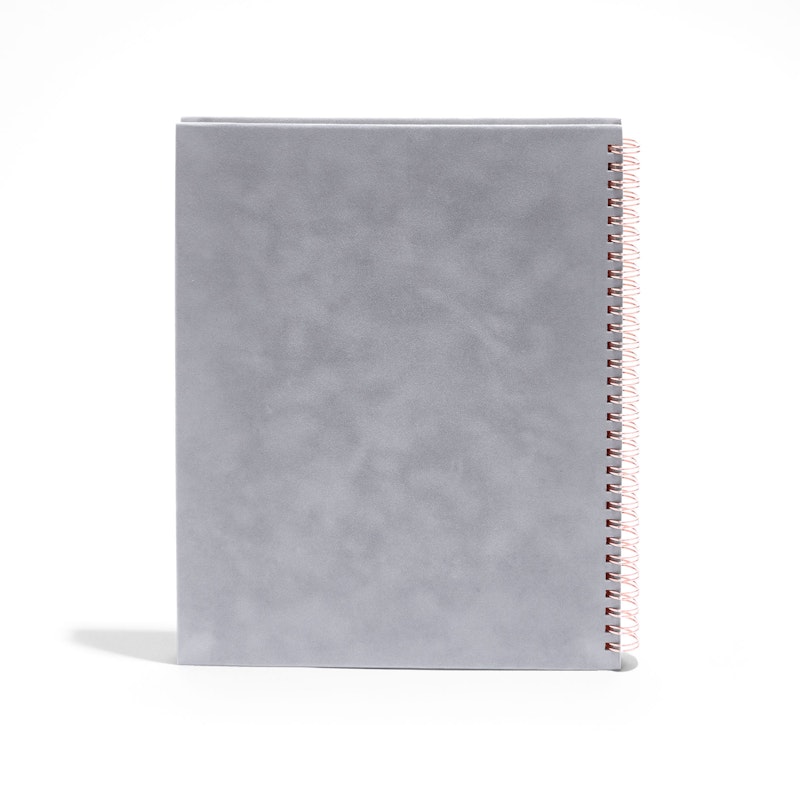 Dove Gray Velvet Large Spiral Notebook,Dove Gray,hi-res image number 4