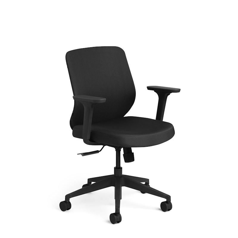 Black Max Task Chair, Mid Back, Black Frame,,hi-res image number 1