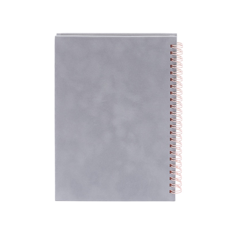 Dove Gray Velvet Medium Spiral Notebook,Dove Gray,hi-res image number 3.0