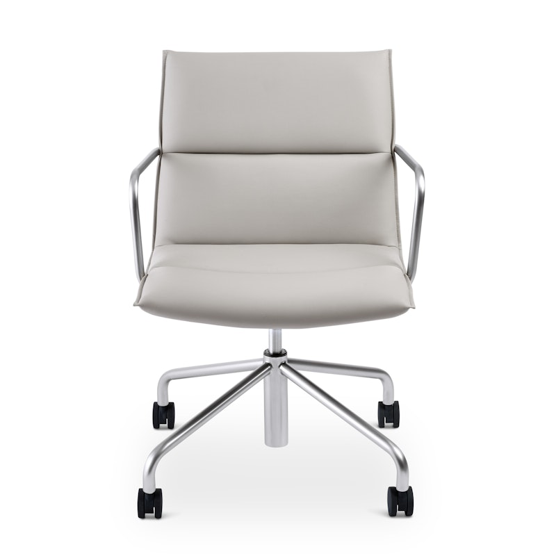 Light Gray Meredith Meeting Chair, Mid Back, Nickel Frame,Light Gray,hi-res image number 2.0
