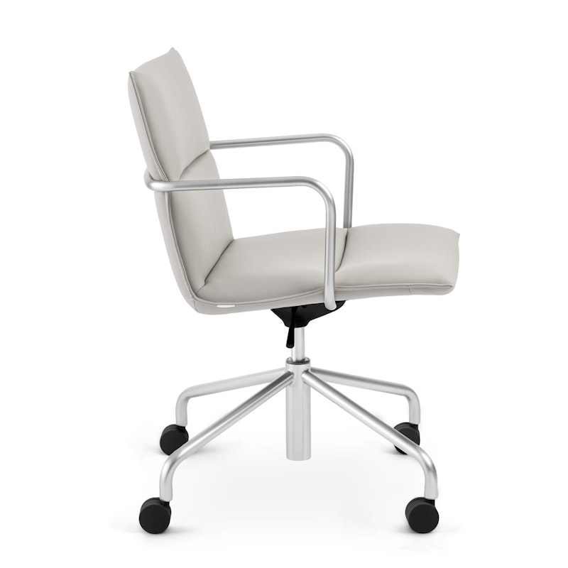 Light Gray Meredith Meeting Chair, Mid Back, Nickel Frame,Light Gray,hi-res image number 3.0