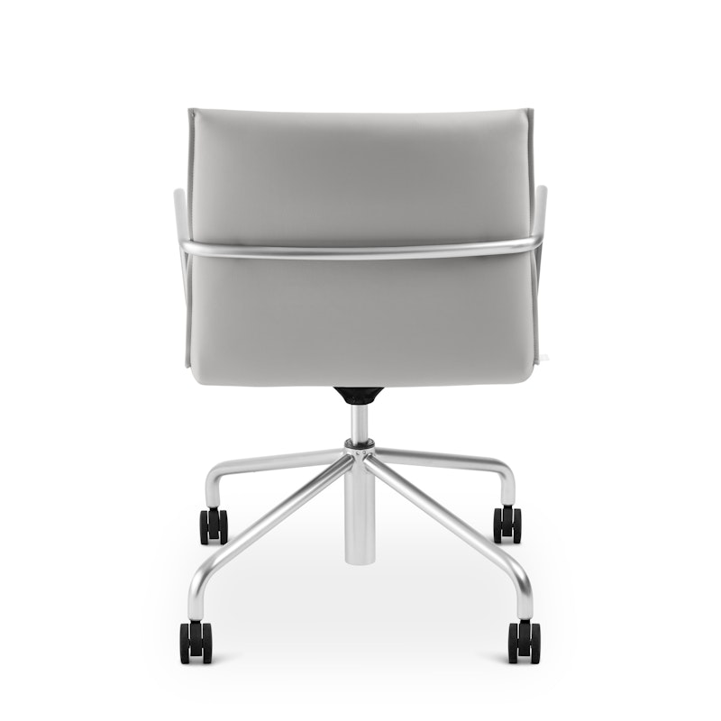 Light Gray Meredith Meeting Chair, Mid Back, Nickel Frame,Light Gray,hi-res image number 4.0