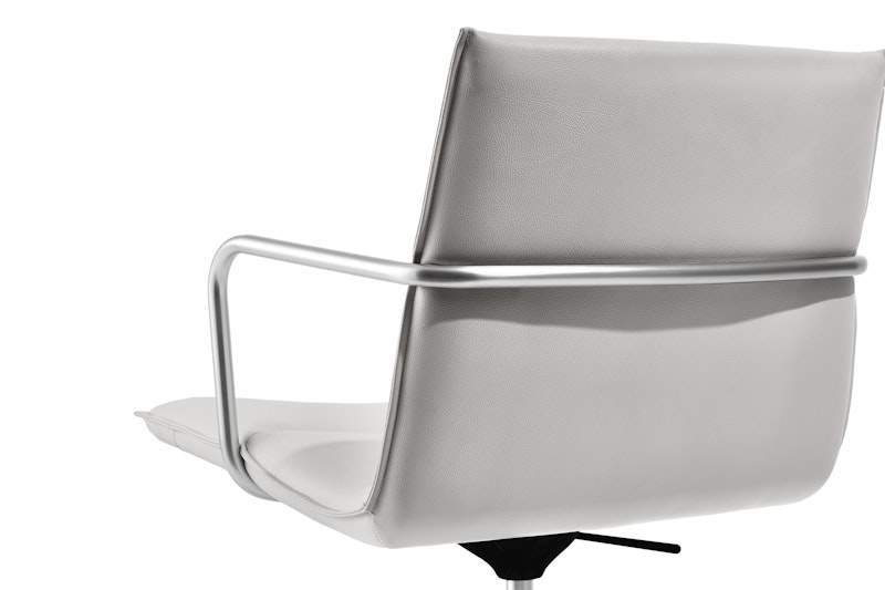 Light Gray Meredith Meeting Chair, Mid Back, Nickel Frame,Light Gray,hi-res image number 7