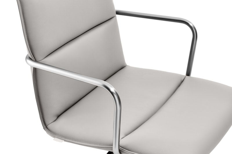 Light Gray Meredith Meeting Chair, Mid Back, Nickel Frame,Light Gray,hi-res image number 6