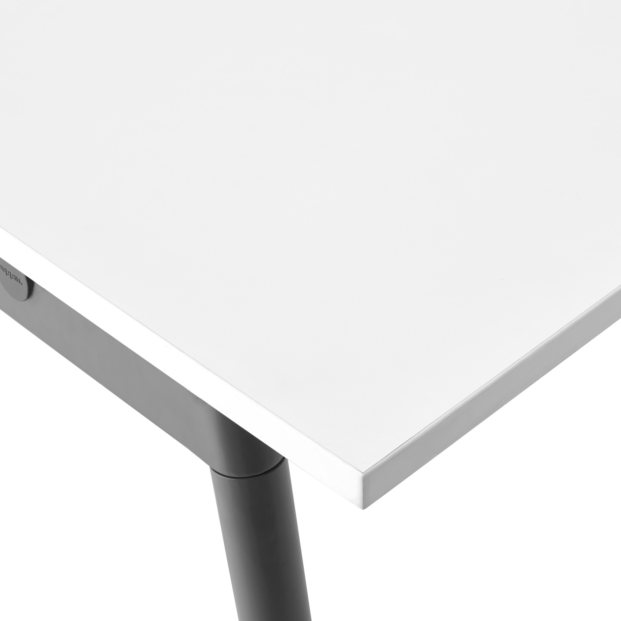 Series A Single Desk for 3, White, 57", Charcoal Legs,White,hi-res