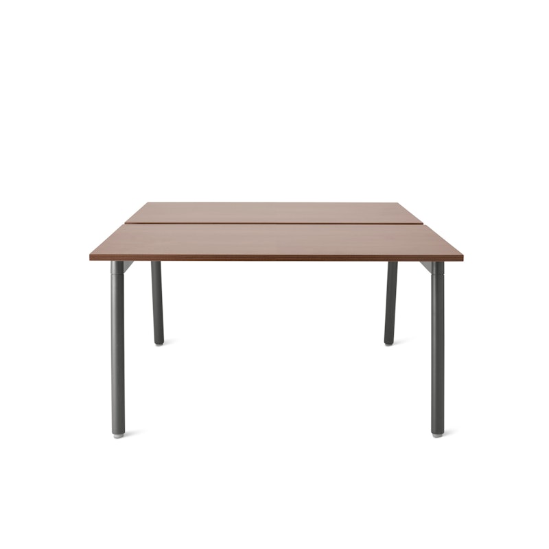 Series A Double Desk for 2, Walnut, 47", Charcoal Legs,Walnut,hi-res image number 2