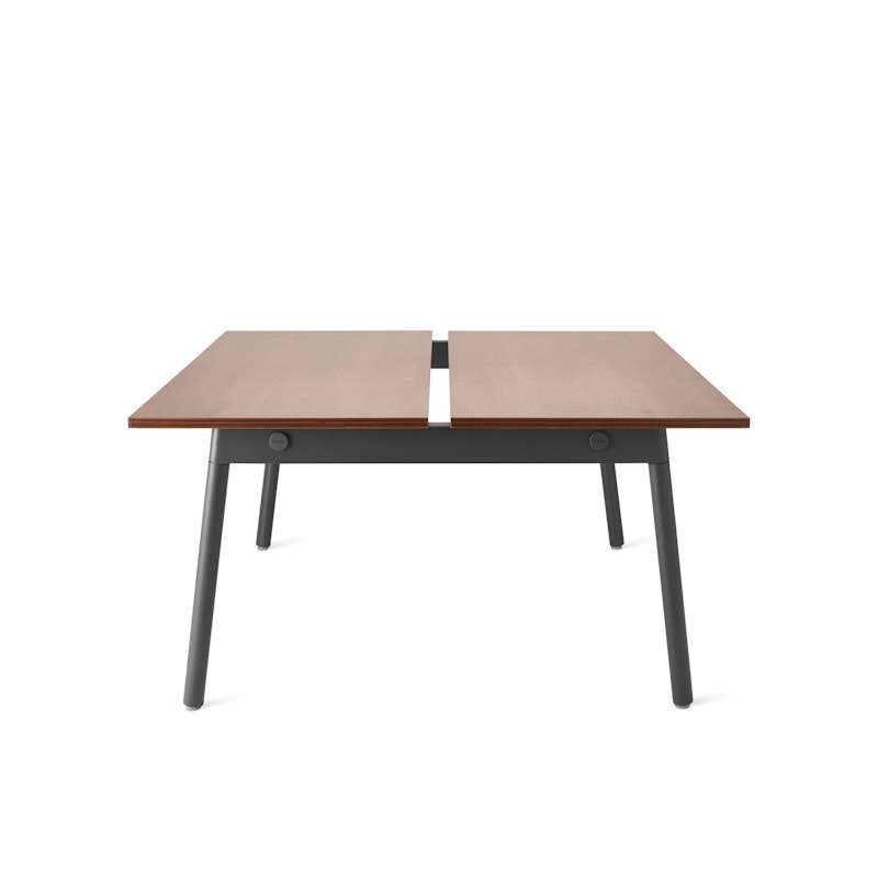 Series A Double Desk for 2, Walnut, 47", Charcoal Legs,Walnut,hi-res image number 2.0