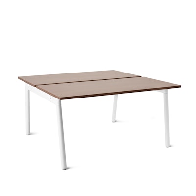 Series A Double Desk For 2, White Legs