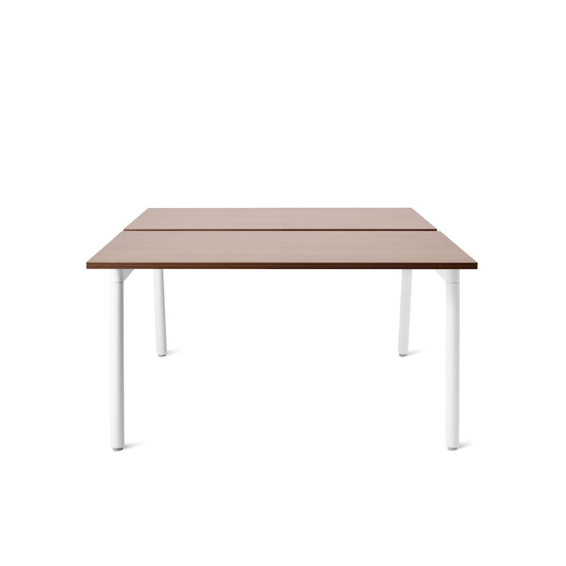Series A Double Desk for 2, Walnut, 47", White Legs,Walnut,hi-res image number 2