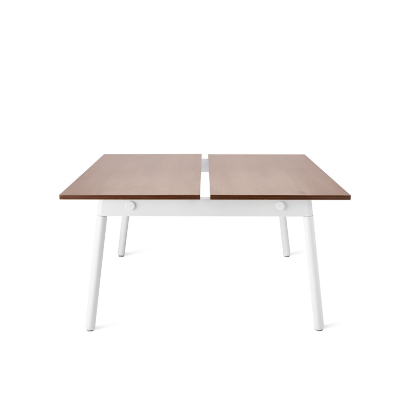 Series A Double Desk for 2, Walnut, 47", White Legs,Walnut,hi-res image number 2.0