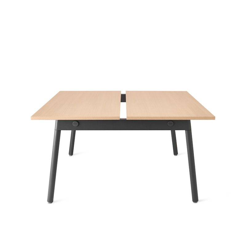 Series A Double Desk for 2, Natural Oak, 57", Charcoal Legs,Natural Oak,hi-res image number 3.0