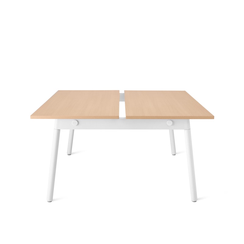 Series A Double Desk for 2, Natural Oak, 57", White Legs,Natural Oak,hi-res image number 3.0