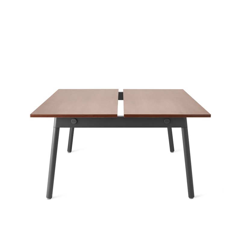 Series A Double Desk for 2, Walnut, 57", Charcoal Legs,Walnut,hi-res image number 3.0