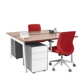 Series A Double Desk For 2, White Legs