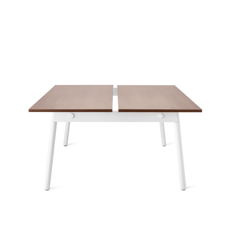Series A Double Desk for 2, Walnut, 57", White Legs,Walnut,hi-res image number 3.0