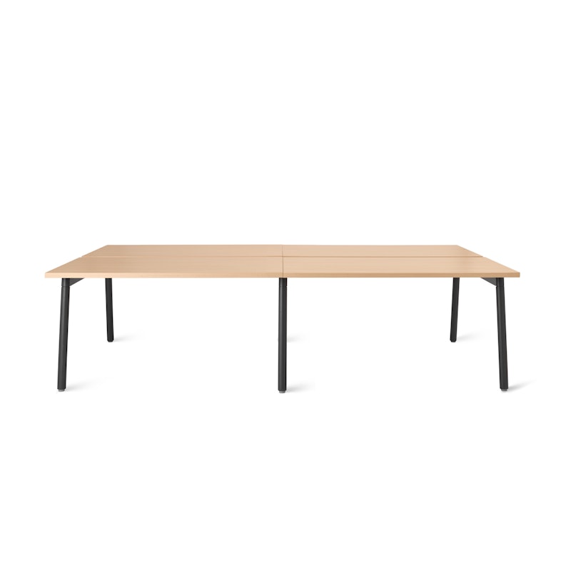 Series A Double Desk for 4, Natural Oak, 47", Charcoal Legs,Natural Oak,hi-res image number 3
