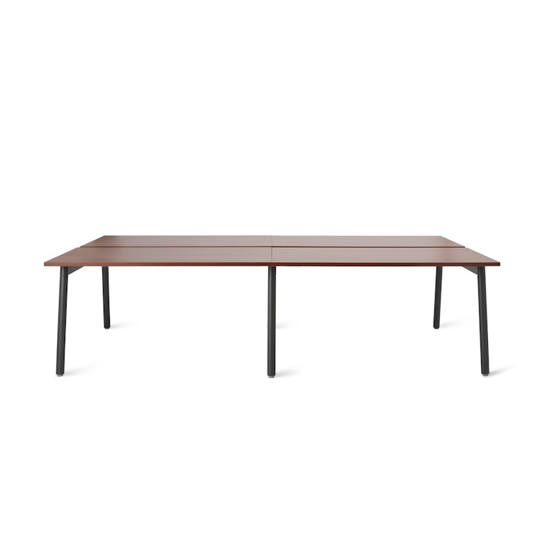 Series A Double Desk for 4, Walnut, 47", Charcoal Legs,Walnut,hi-res image number 2