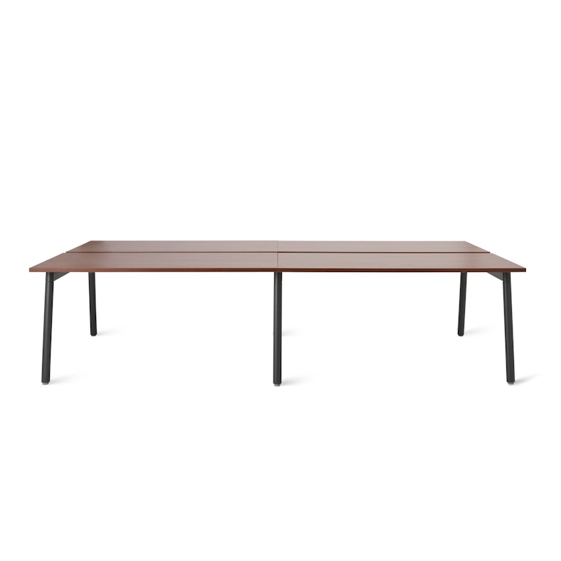 Series A Double Desk for 4, Walnut, 57", Charcoal Legs,Walnut,hi-res image number 2.0