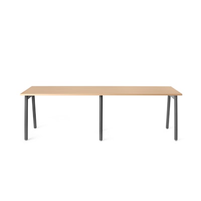 Series A Single Desk for 2, Natural Oak, 47", Charcoal Legs,Natural Oak,hi-res
