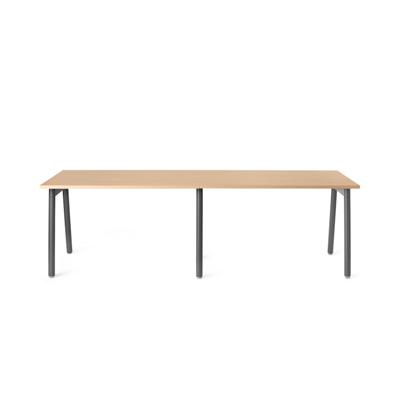 Series A Single Desk for 2, Natural Oak, 47", Charcoal Legs,Natural Oak,hi-res image number 1.0