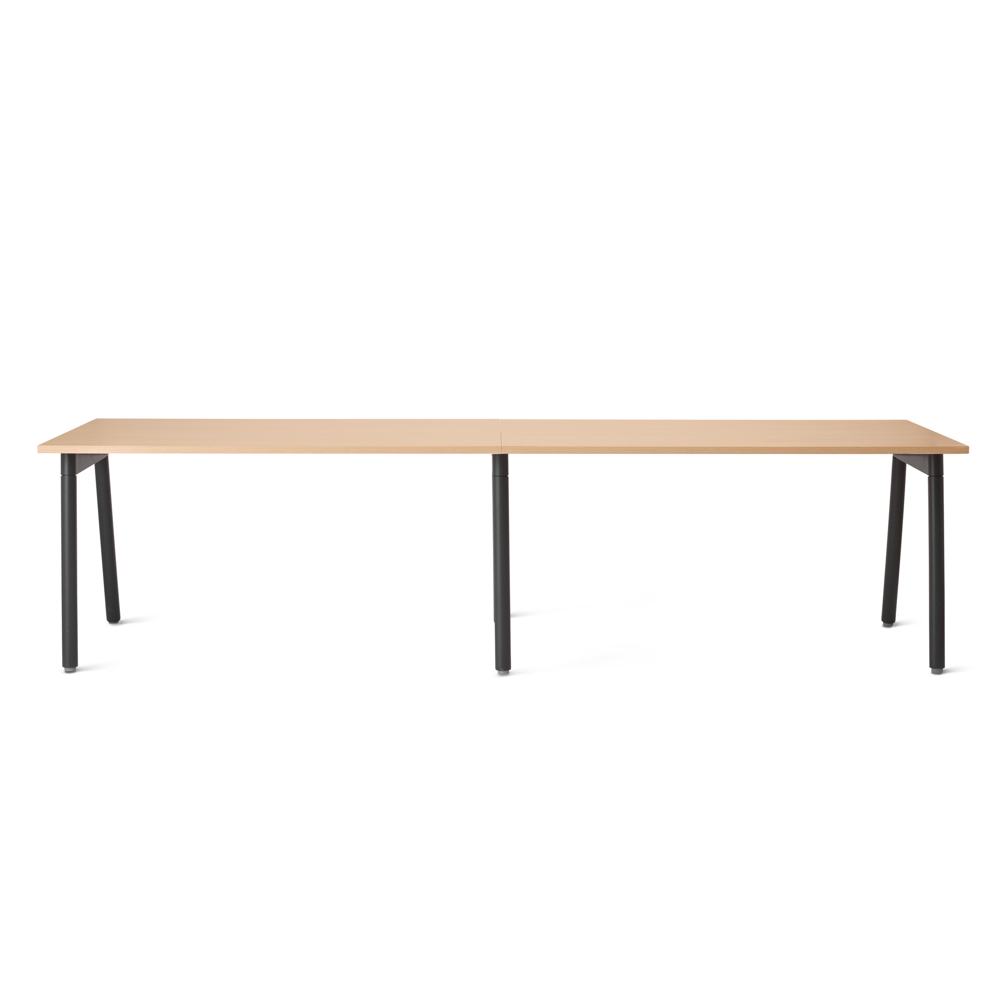 Series A Single Desk for 2, Natural Oak, 57", Charcoal Legs,Natural Oak,hi-res
