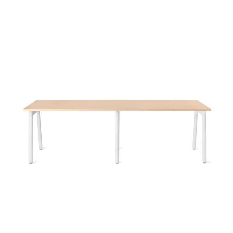 Series A Single Desk for 2, Natural Oak, 47", White Legs,Natural Oak,hi-res image number 2