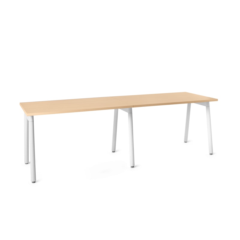 Series A Single Desk for 2, Natural Oak, 47", White Legs,Natural Oak,hi-res image number 3