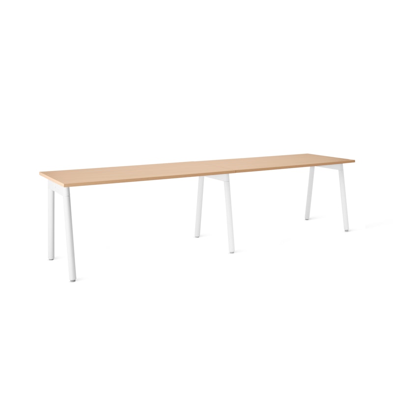 Series A Single Desk for 2, Natural Oak, 57", White Legs,Natural Oak,hi-res image number 2.0