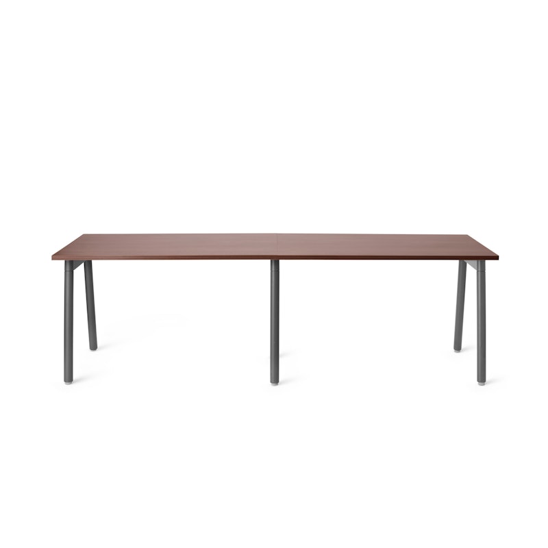 Series A Single Desk for 2, Walnut, 47", Charcoal Legs,Walnut,hi-res image number 2