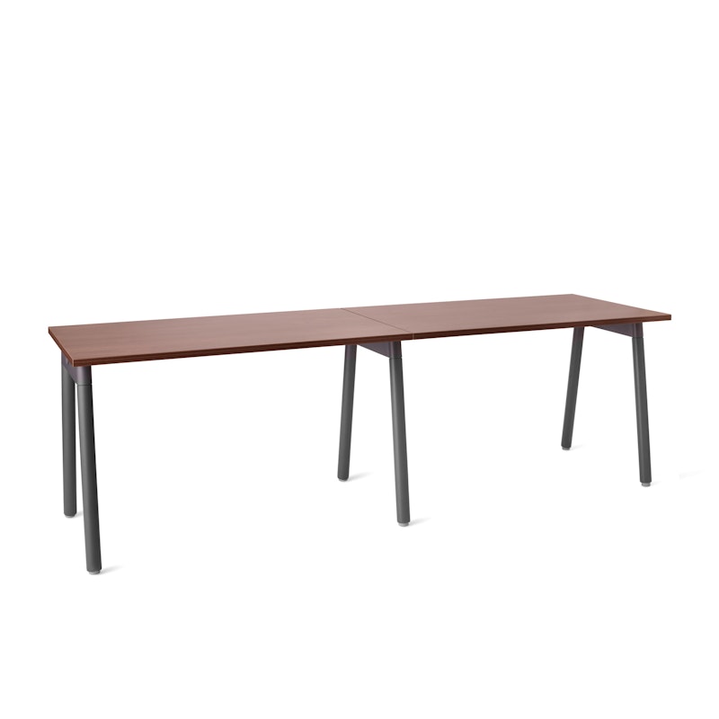 Series A Single Desk for 2, Walnut, 47", Charcoal Legs,Walnut,hi-res image number 3