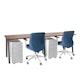 Series A Single Desk for 2, Walnut, 47", Charcoal Legs,Walnut,hi-res